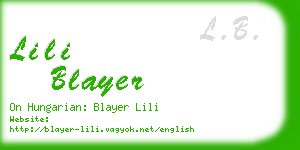 lili blayer business card